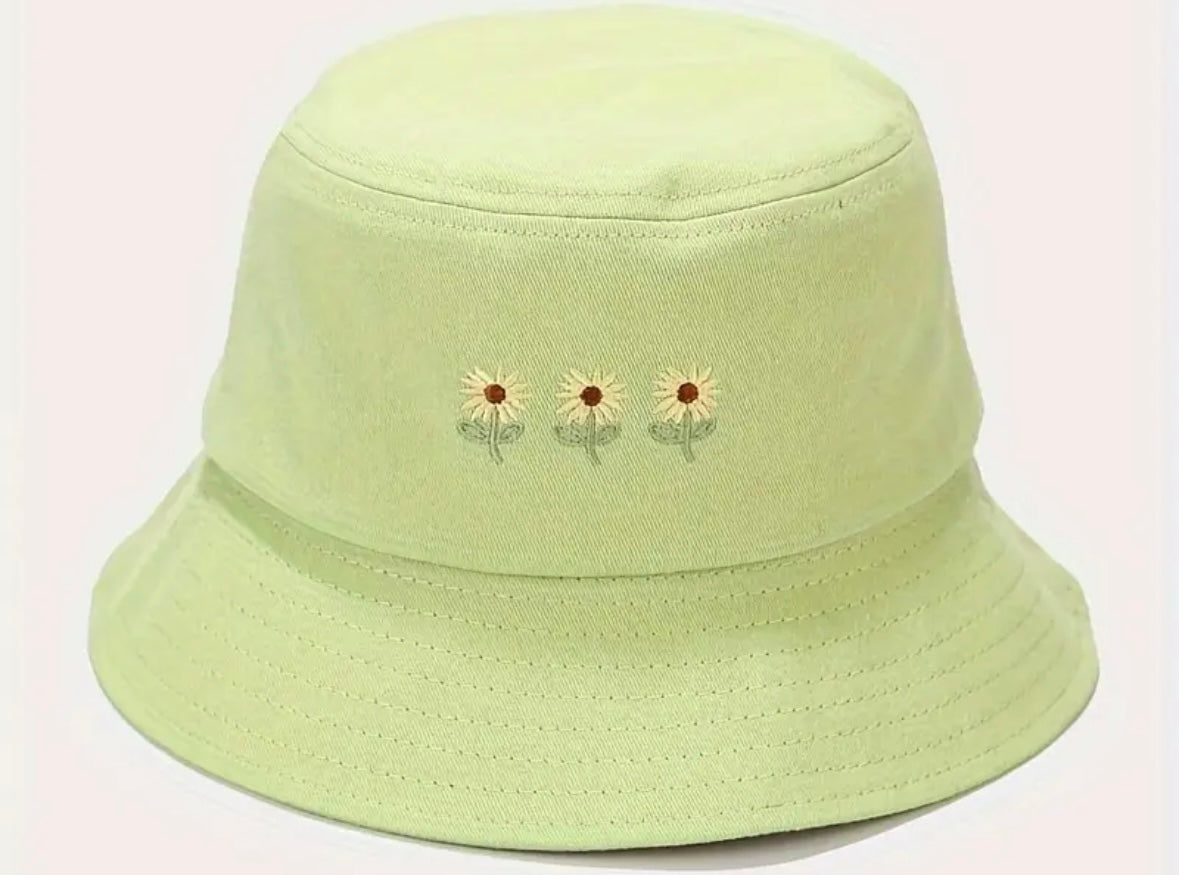 Sunflower Embroidered Bucket Hat