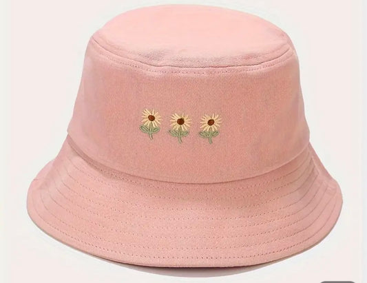 Sunflower Embroidered Bucket Hat